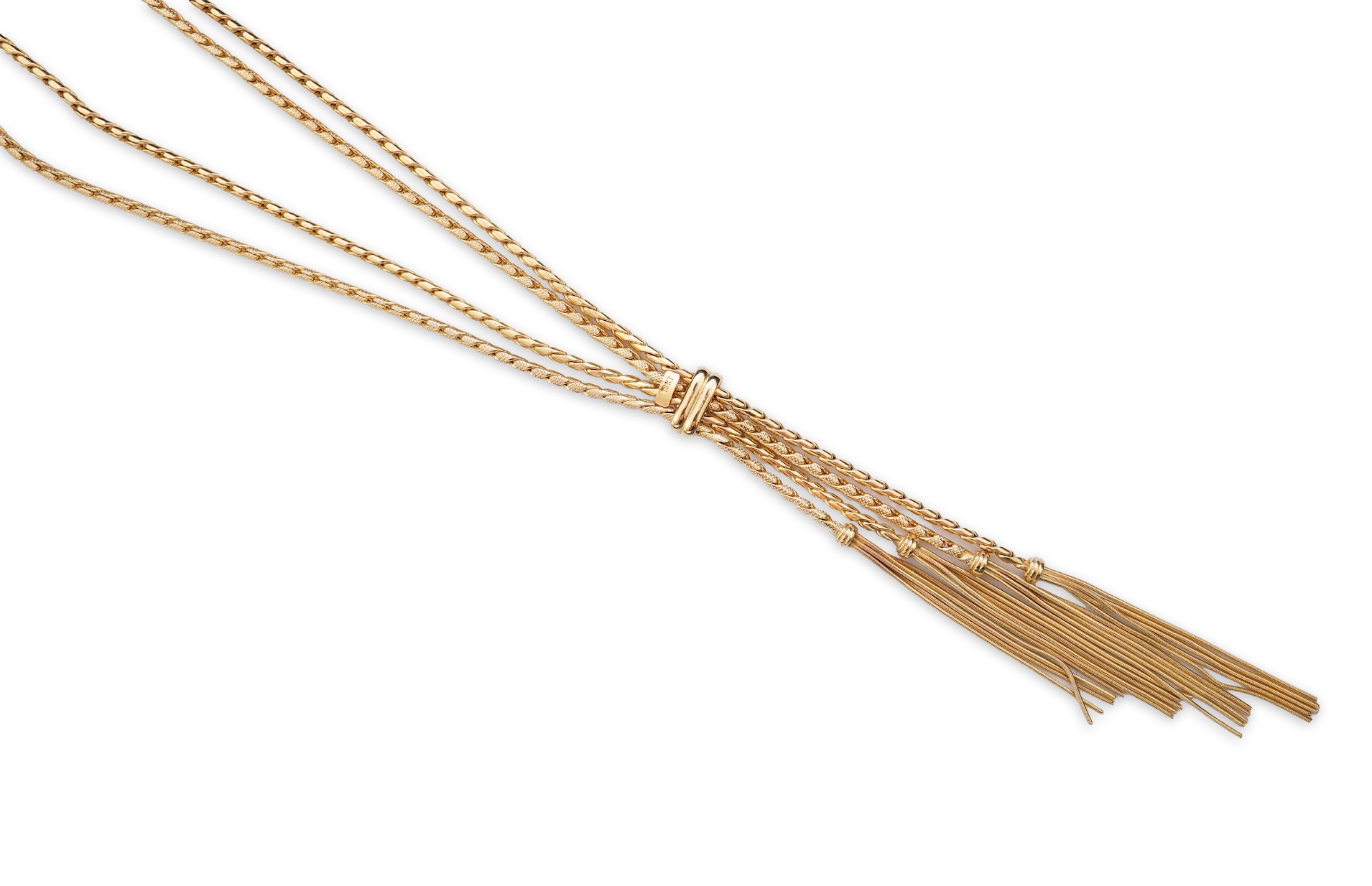 A gold necklace